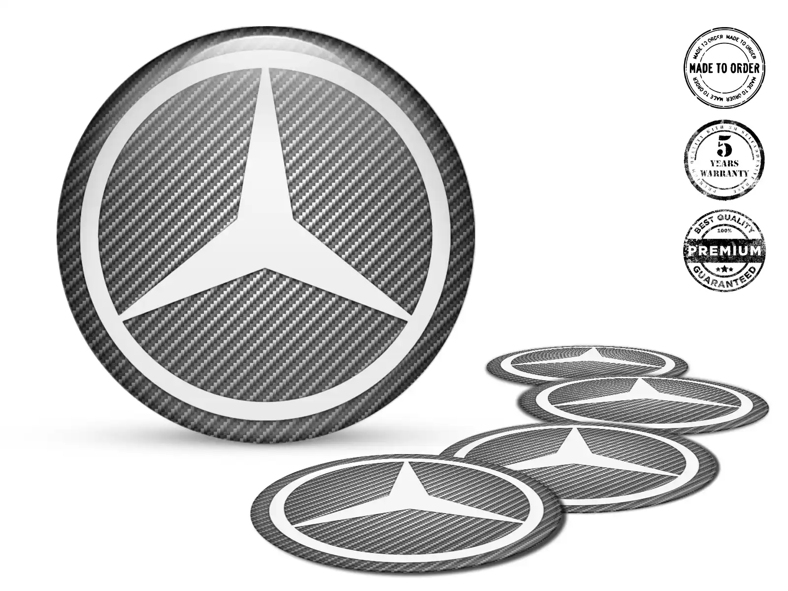 Mercedes Emblemas de Rueda Versión Diseño de Etiqueta Premium